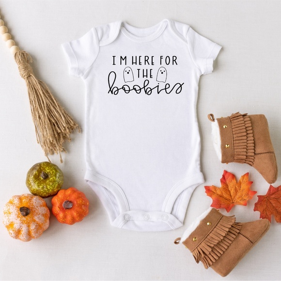 I'm here for the boobies baby bodysuit - Picture 1 of 4